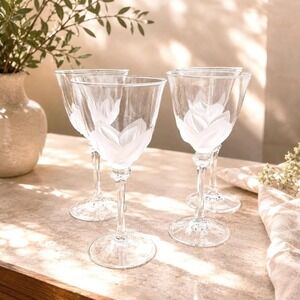Cristal DArques JG Durand Florence Vintage Crystal Wine Glasses Set of 2 France